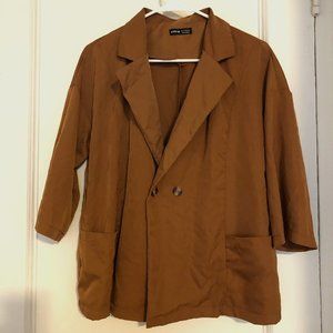 SHEIN Brown Double Breasted Blazer with pocket flaps - Medium